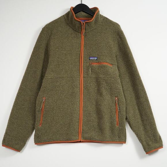 Men's Patagonia Reclaimed wool blend Fleece Jacket Sage Khaki M - Picture 1 of 10